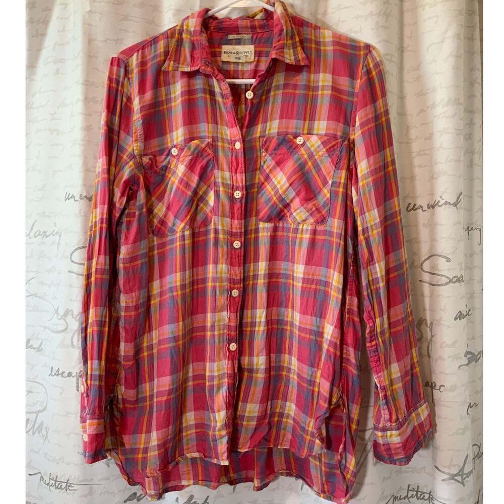 Denim & Supply Ralph Lauren Plaid Shirt Womens Medium Cotton Button Down Flannel